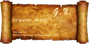 Grauner Niké névjegykártya
